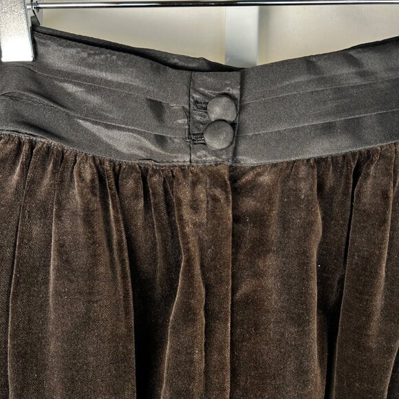 Vintage Panhandle Slim Skirt Velvet Satin Ruffle Western Maxi Boho Rodeo - Picture 5 of 7